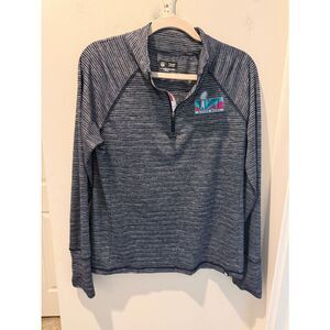 NFL Team Apparel Black White Superbowl Arizona ladies quarter zip Long sleeve M
